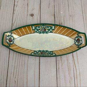 Vintage Noritake Lusterware celery serving bowl